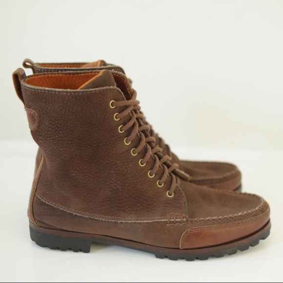 Vintage VTG Cole Haan Two Tone Brown Leather Lace Up Ankle Boots - Picture 2 of 5